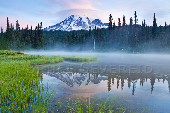 Mt Rainier National Park, Mt Rainier NP, Mt Rainier, Reflection Lake, lake, reflection, mountain, dawn